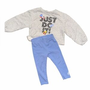 NWT Nike Girl's Cropped Pullover Sweatshirt Pants Leggings 2pc Set Size 2T